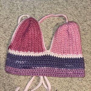 Handmade Pink and Purple Crochet woman Top